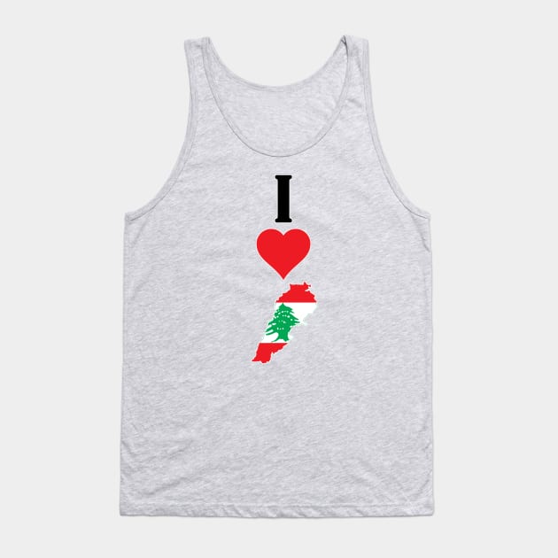 I Heart Lebanon Vertical I Love Lebanese National Flag Map Tank Top by Sports Stars ⭐⭐⭐⭐⭐